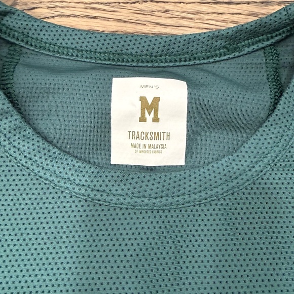 Tracksmith Men's Van Cortlandt Long Sleeve Green and Orange shirt - Picture 3 of 6